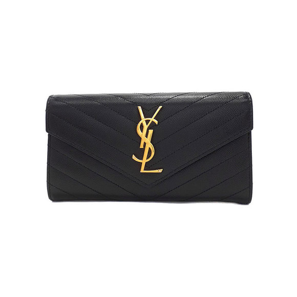 Saint Laurent Long Flap Monogram PARIS Bifold Wallet - Picture 1 of 5